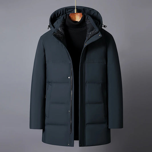 Winter Down Jackets for Men Brand Casual Middle Aged Men's Puffer Coats Winter Thick Warm Plus Size Feather Parkas