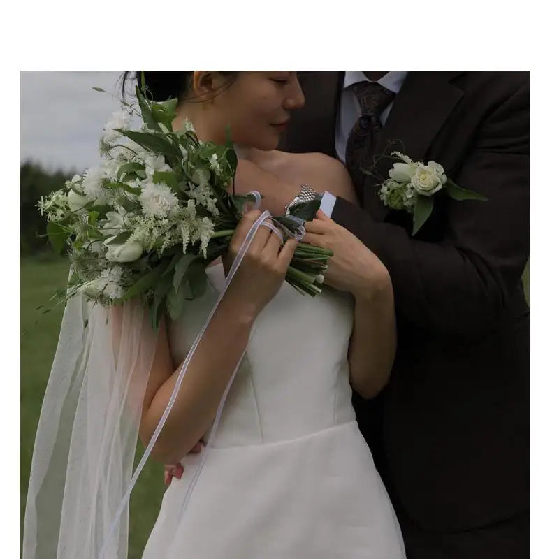 Newest Simple Bridal Dresses Sexy Strapless Backless Formal Evening Dress Elegant Floor-length A-line Wedding Dresses Customized