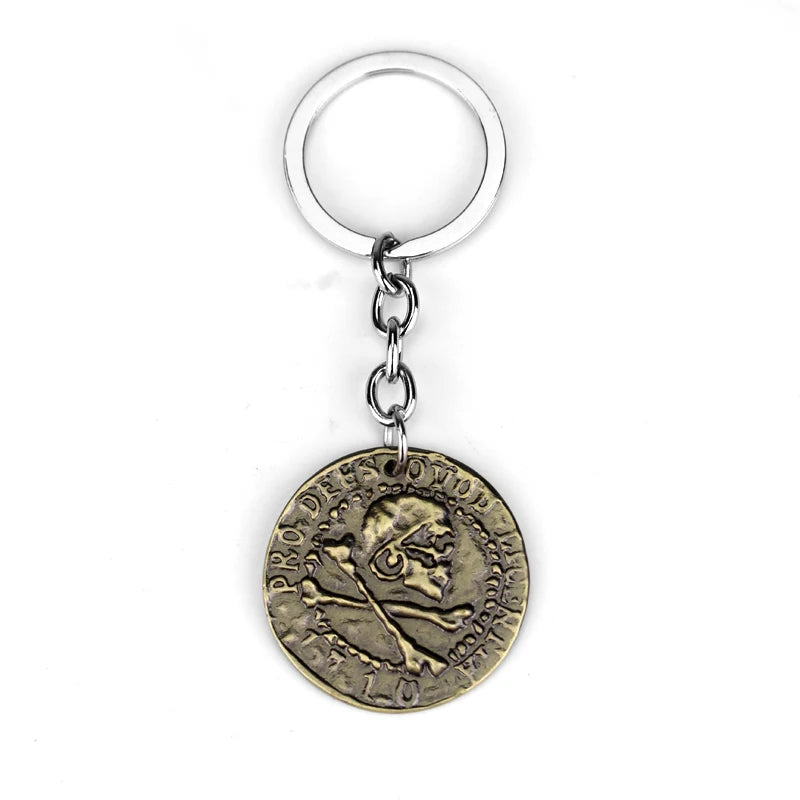 Movie Game Uncharted 4 Necklace Nathan Drake Cosplay Ring Leather Code Ancient Vintage Pendant Jewelry Prop