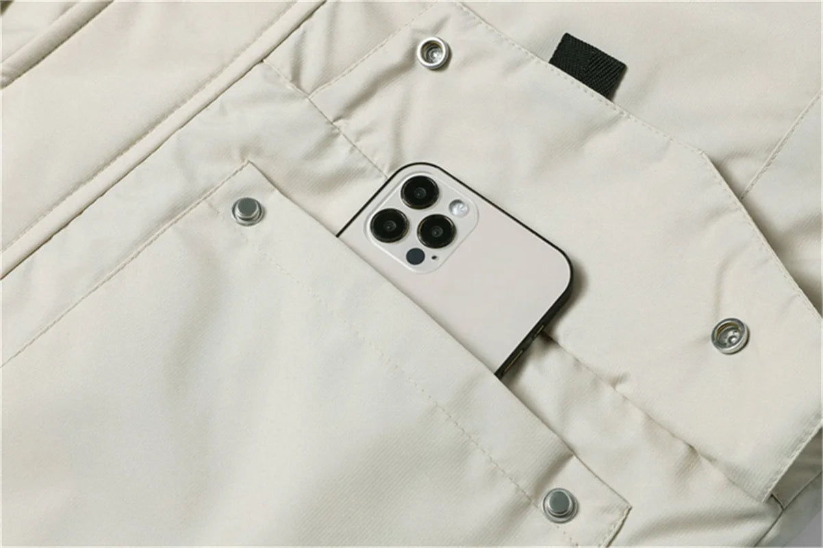 New winter jackets for men with hoods and leather collars. New high-quality waterproof jackets for men. Casual and warm jackets