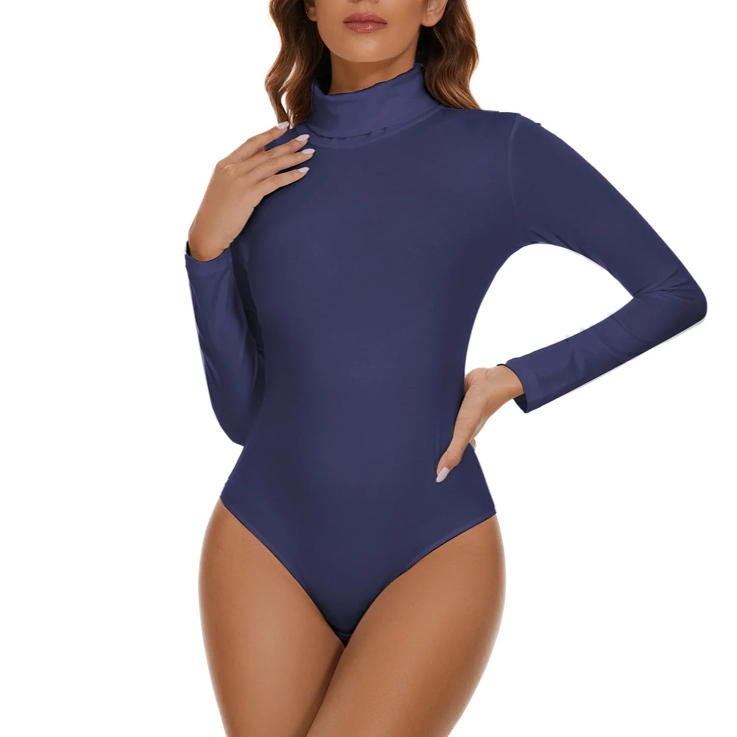 High Neck Bodysuit Women's Long Sleeved Shapewear Tummy Control Body Shaper Sexy Briefs Female Warm Clothing Autumn Winter New