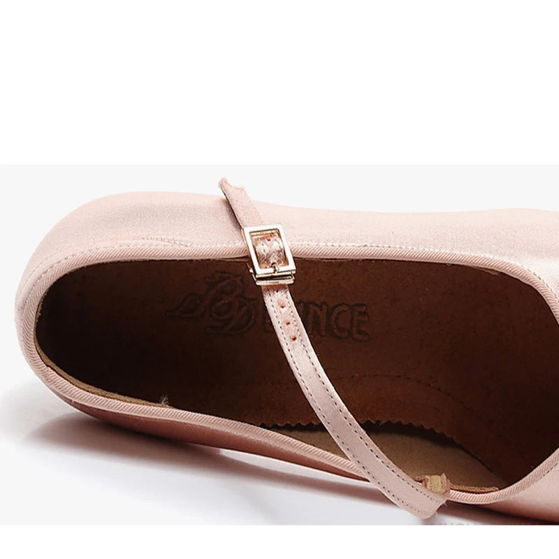 Sneakers Latin Dance Shoes Brand Women High Quality Satin Ladies Aerobics Girl Buckle Dancing SALSA BDD 138 Cowhide Sole White