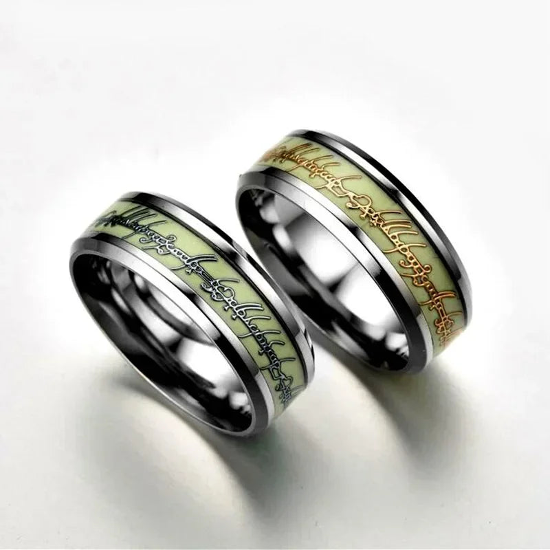 Luminous Lord  Rings Magic Ring Sleek Stainless Steel Promise Ring with High Polish Finish Perfect for Your Special Someone