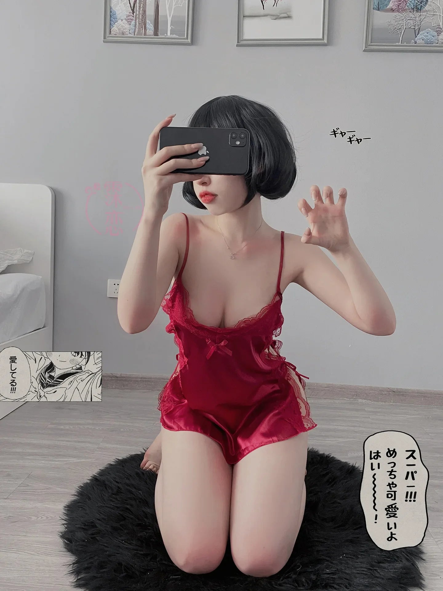 Satin Nightgown Lady Sexy Bowknot Lace Lingerie Spaghetti Strap Night Dress For Women Nighties Sleeveless Sleepwear Nightwear