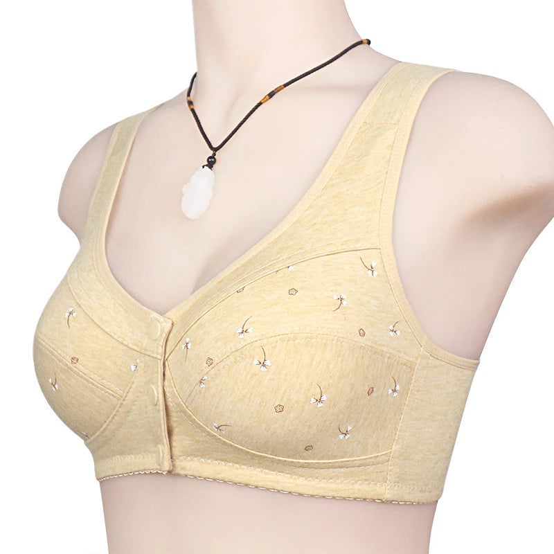 Bra For Women Wire Free Bra Cotton Underwear Front Closure Brassiere Women's Lingerie Large Bust 48 50 52 B C Cup
