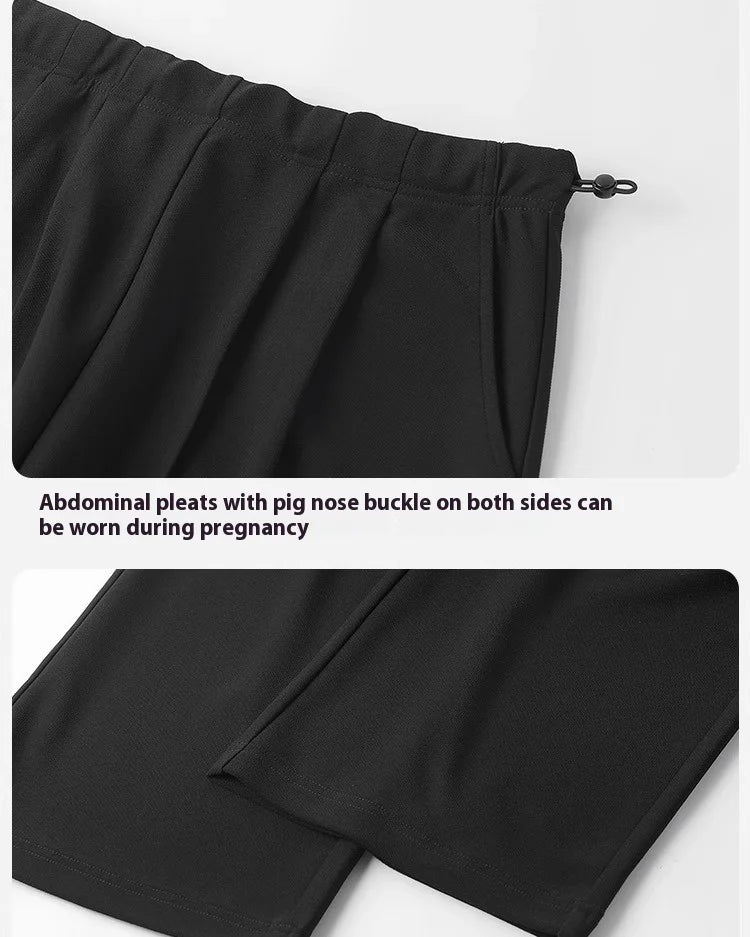 Maternity Pants Spring and Autumn Outside Wear No Support Wide Leg Pants Fall Pregnancy Not Strangling Belly Pants Maternity Wea
