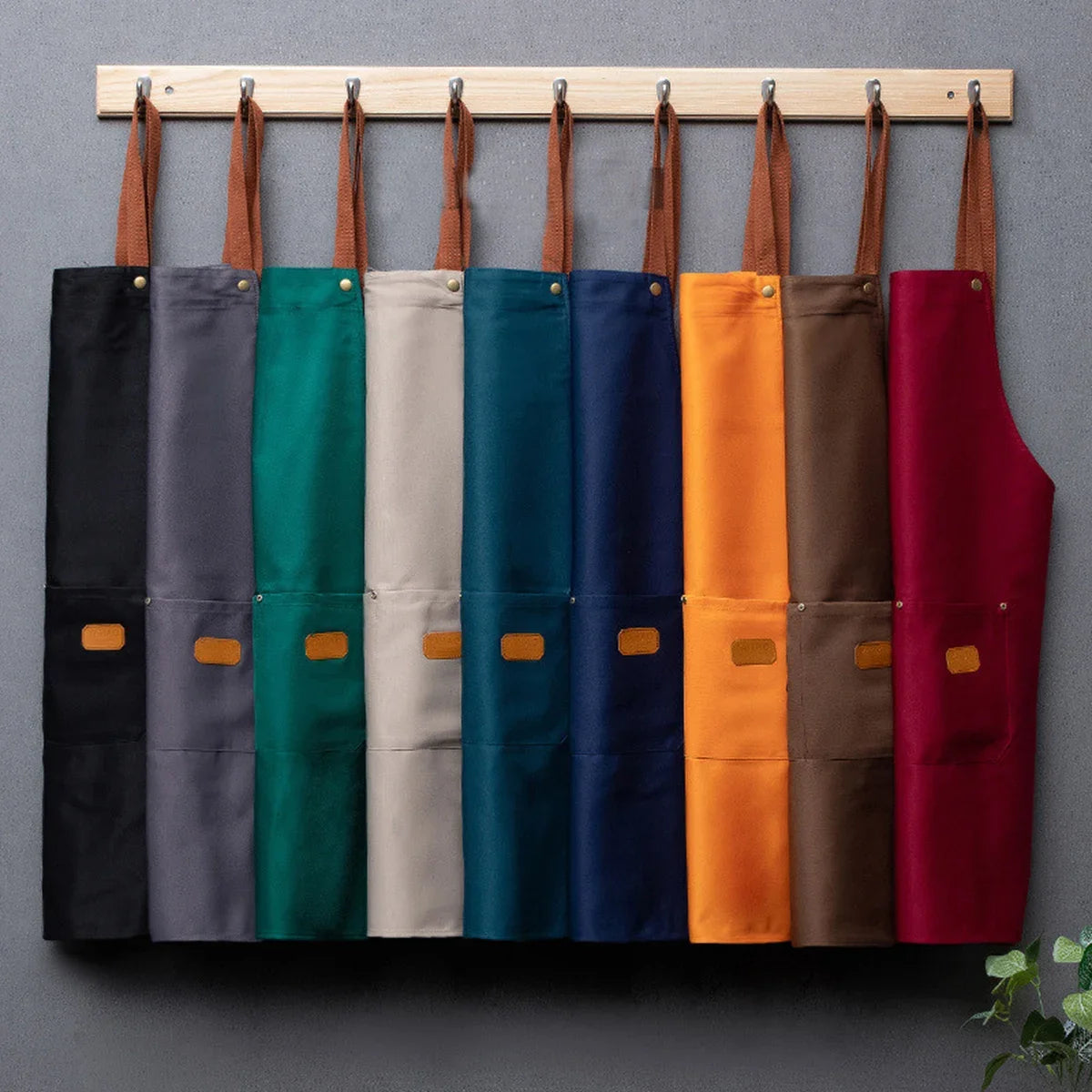 1PCS New Fashion Kitchen Aprons for Woman Men Chef Work Apron for Grill Restaurant Bar Shop Cafes Beauty Nails Studios Uniform