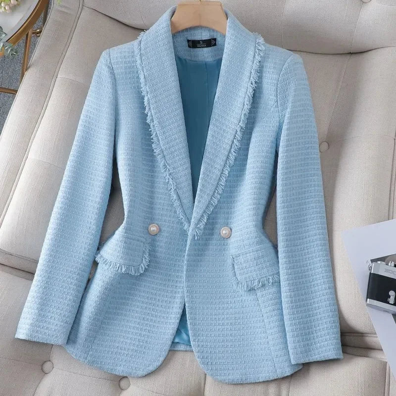 Blazer Women New Fashionable Elegant All-match Simple Classic Design Casual Office Lady Button Temperament Thin Coat