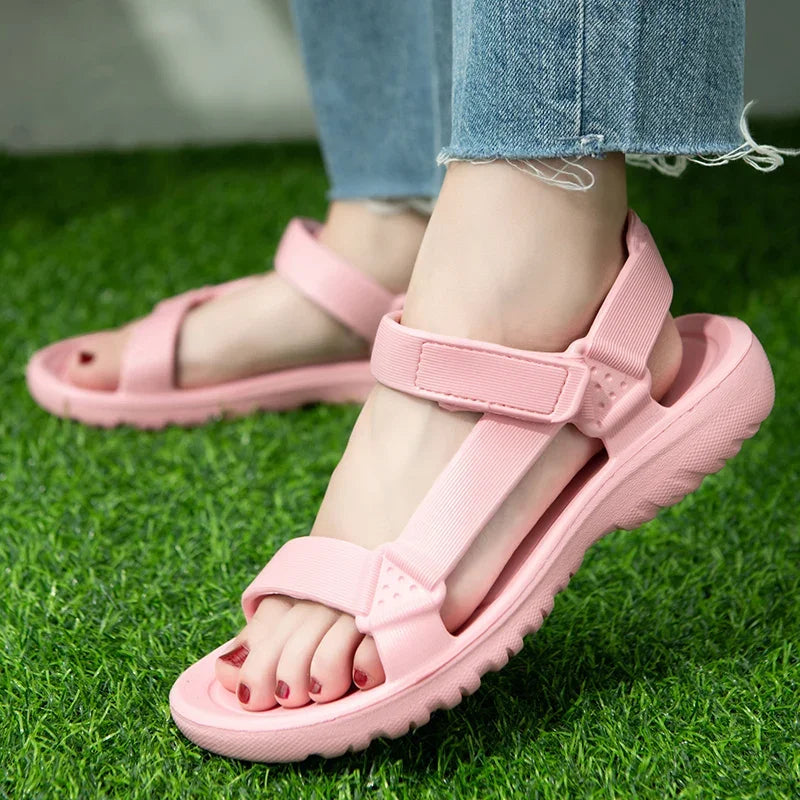 Sandals Woman Summer 2025 New Fashion Platform Sport Casual Flat Sandals Non-slip Outdoor Beach Sandalias Chaussure Femme