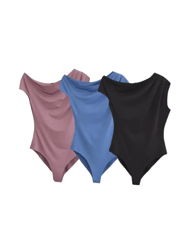 Bodysuits Summer Women's 2025 New Elastic Tight-Fitting Jumpsuit Chic Elegant Holiday Women Bodysuits Fashion Youth Jumpsuit