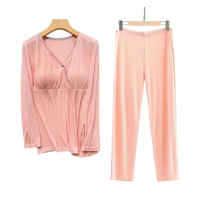 Maternity Nursing Sleepwear Breastfeeding Nightwear for Pregnant Women Pregnancy Breast Feeding Pajamas Suits Maternity Clothes