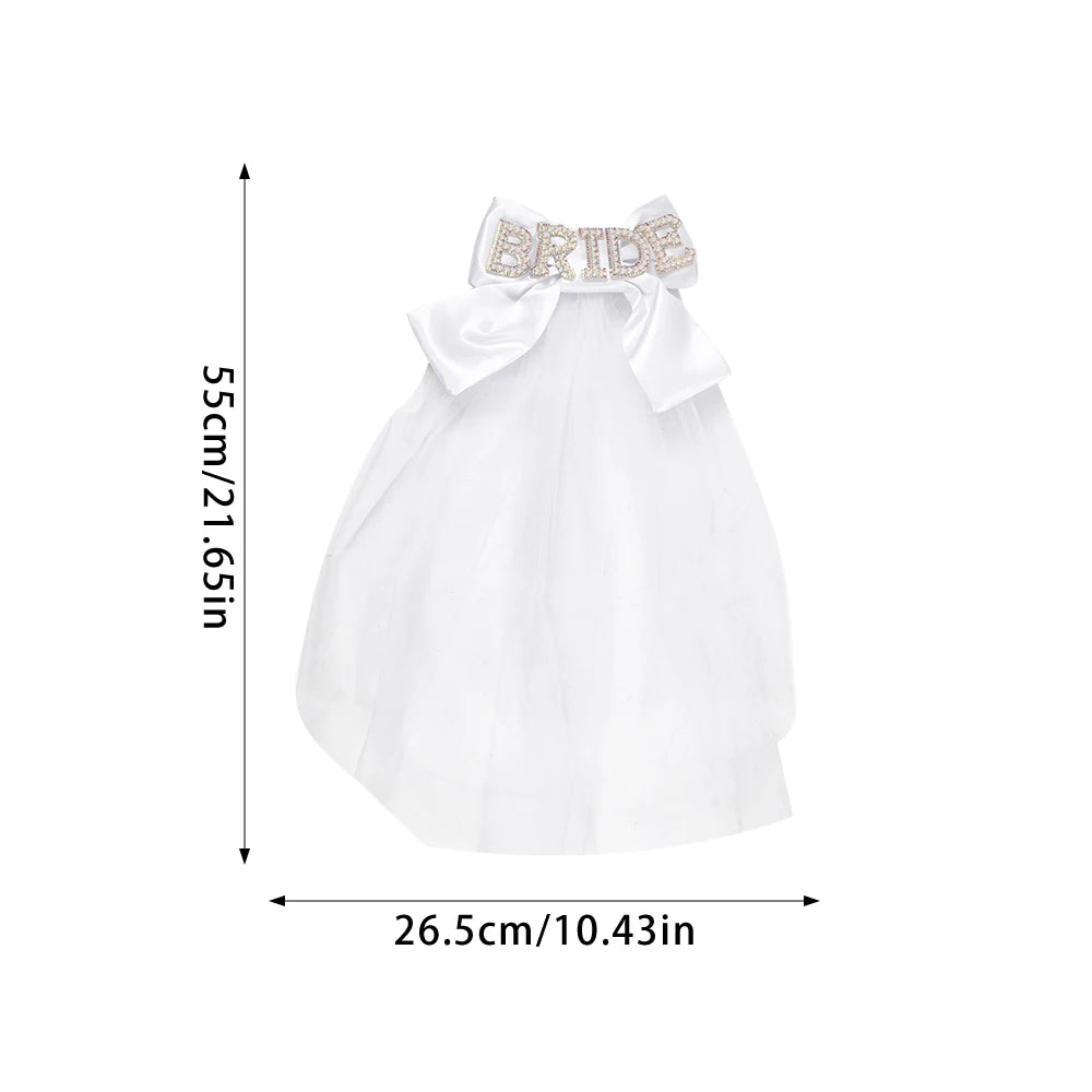 Elegant Bridal Wedding Headdres Bride Headband with Veil Bridal Shower Bride to Be Gift Bachelorette Party Decor Hair Accessorie