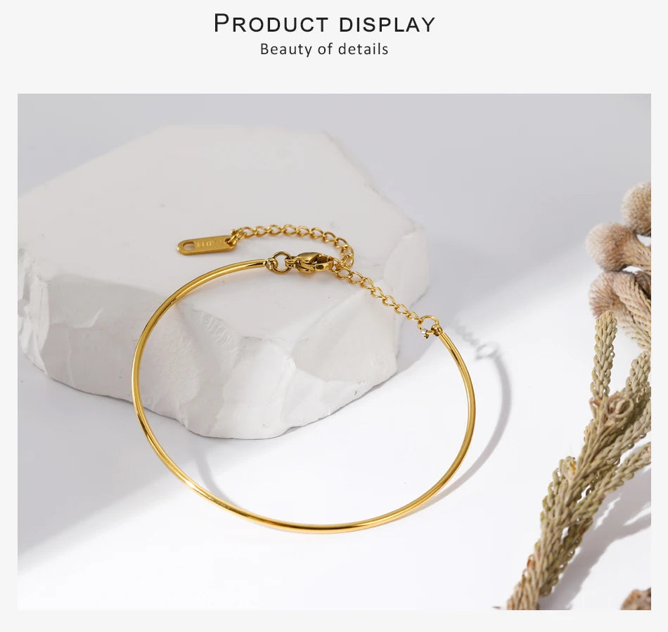Bohemian Geometric Bangles for Women Gold Plated Stainless Steel Fashion Design Do Not Fade Bangle Bracelets Jewelry Gifts