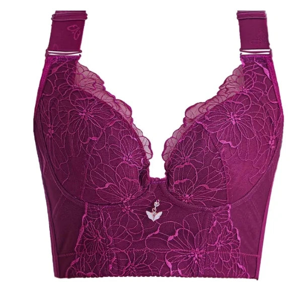 Embroidery Bras for Women Lingerie Sexy Bra Bralette Solid Plus Size Lace Bra Thin Push Up Bra 2024 Fashion CD Cup Backless Bra