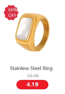 Modern Stainless Steel Round Ring for women PunkIrregular Ring 18K Gold Plated Jewelry Female Luxury Accessory Wholesale