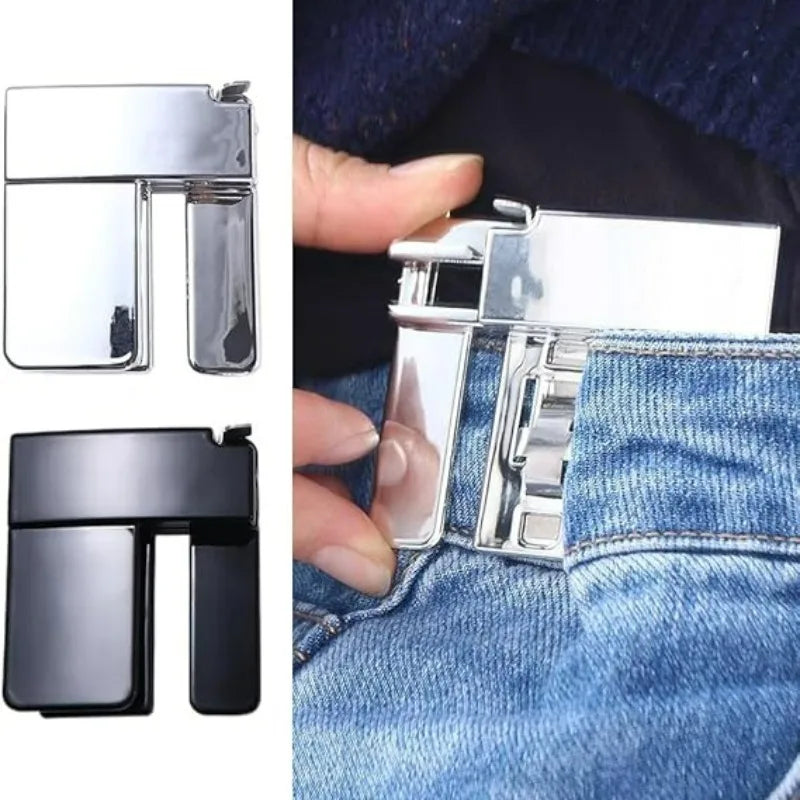 Trouser Waist Folding Belt Buckle Adjustable Waist Shrink Clip Waistline Adjustment Buckle Lightweight Metal Waistband Belt Clip