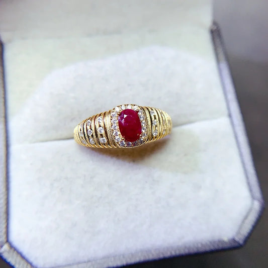 Women S925 Sterling Silver Ring Features A Gorgeous Natural Ruby A Designer Fashion Jewelry Piece Ideal for Elegant Gifting