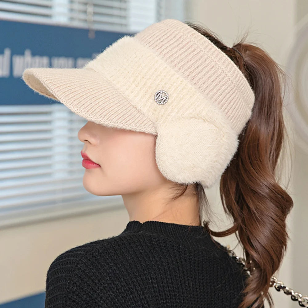 New Women Winter Hat  Fashion Streetwear Decorate Beanie Hat For Women Casual Knitted Warm Cap
