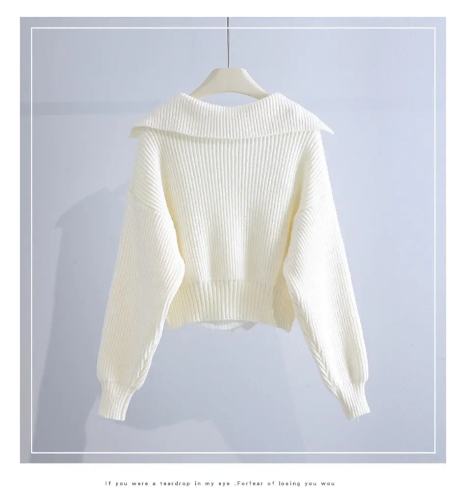 Women's Sweaters Fall/winter 2025 New In Deep V Lapel Pullover Sweater Camisole Two-piece Set Sweater Set Office Lady Jumpers