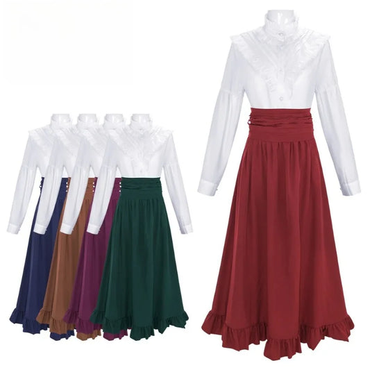 19th century Victorian women's dress classic two-piece Renaissance dress