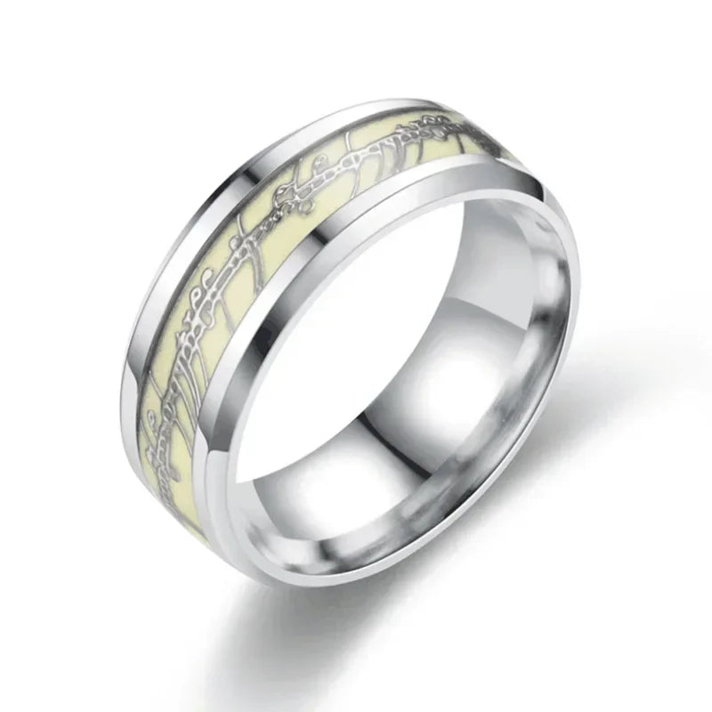 Luminous Lord  Rings Magic Ring Sleek Stainless Steel Promise Ring with High Polish Finish Perfect for Your Special Someone