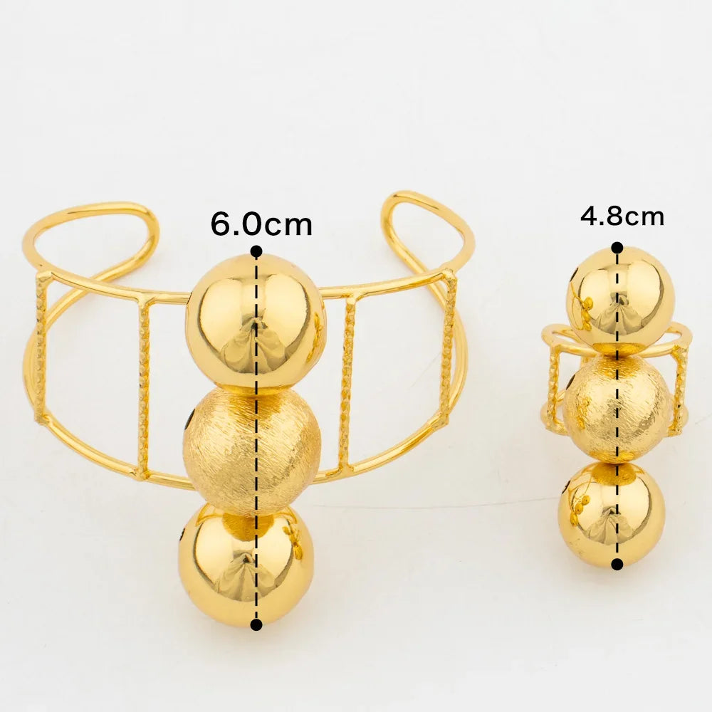 Stainless Steel Beads Bangle Rings for Women Gold Plated Geometric Ball Bead Open Ring Waterproof Aesthetic Punk Jewelry