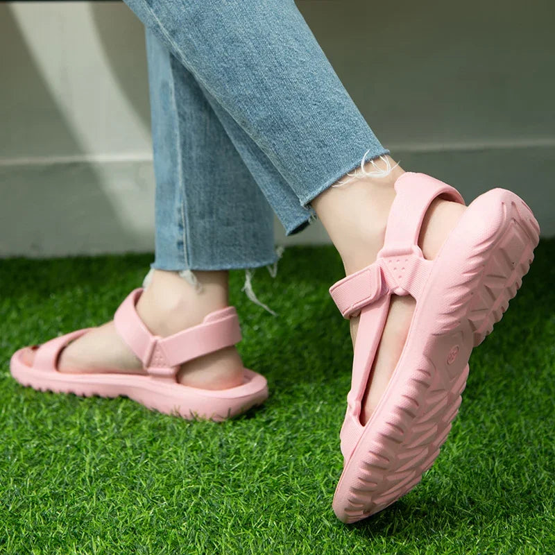 Sandals Woman Summer 2025 New Fashion Platform Sport Casual Flat Sandals Non-slip Outdoor Beach Sandalias Chaussure Femme