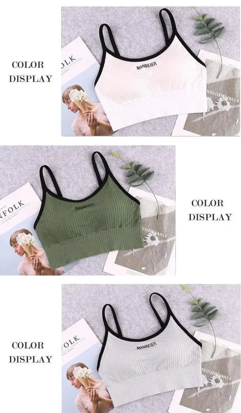 Sports Bra for Women Gym Sexy Crop Top Bra Women Cotton Underwear Soft Comfort Tube Tops Female Brassiere Tops for Girls Bra Top
