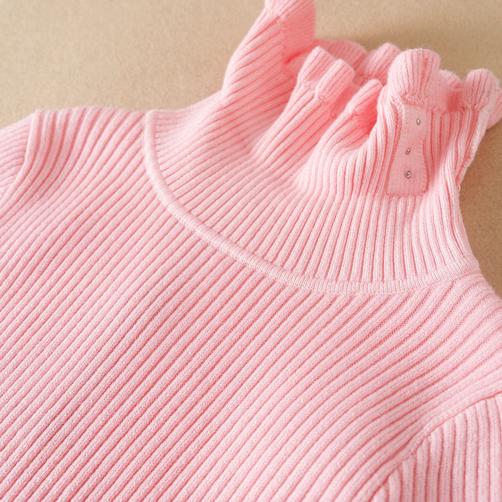 Girls Sweater 2025 New Winter Children Clothes Kids Tops Warm Knitwear Kids Sweater Baby Girls Turtleneck Sweaters