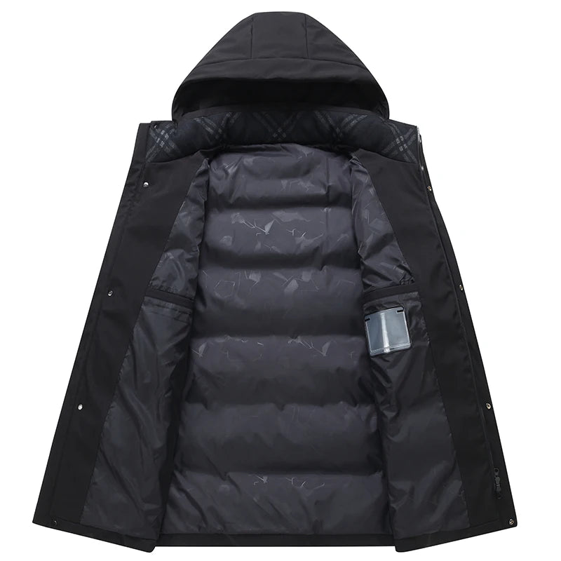 Winter Down Jackets for Men Brand Casual Middle Aged Men's Puffer Coats Winter Thick Warm Plus Size Feather Parkas