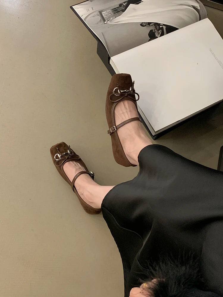 Shoes Woman 2024 Square Toe Autumn Elegant Female Footwear New Fall Summer Moccasin Dress Mary Janes Shoes Woman 2024 Female Foo
