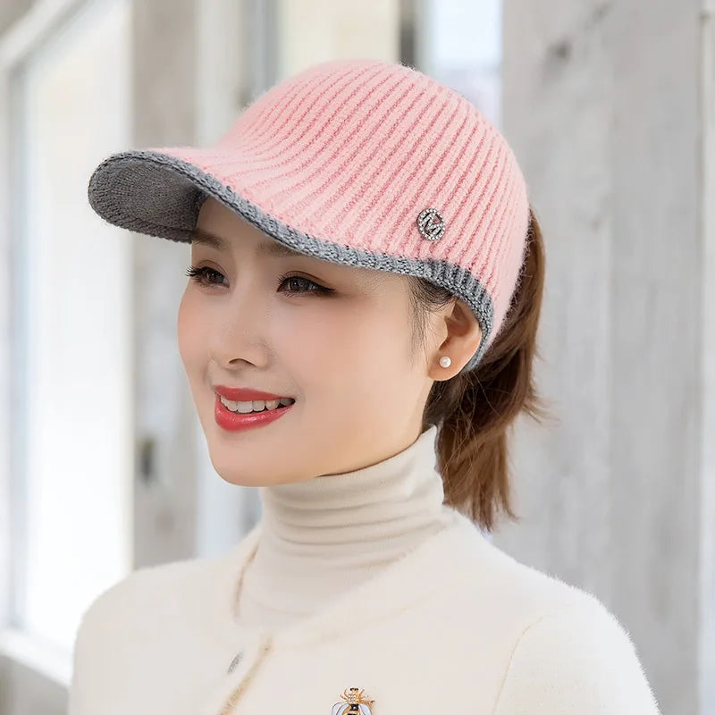 Hats For Women Autumn Winter Sports Empty Top Caps Female Knitted Warm Baseball Cap Fashion Running Golf Sun Hat