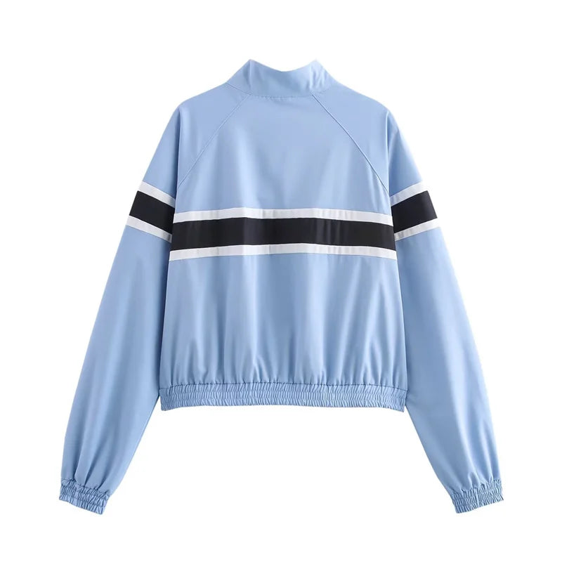 Women's Suit 2025 Autumn New Style Blue Long-Sleeve Striped Decorative Jacket and Pants Suit Casual Fashion Everyday Sports