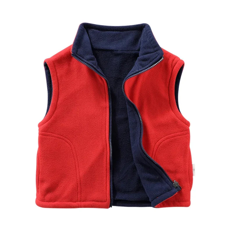 Teenager Outerwear Waistcoats Sleeveless Jackets Children's Vest for Boy Girl Polar Fleece Baby Kids Vest Warm Winter 2-12Y