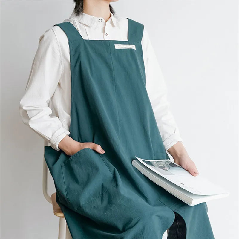 Waterproof Apron for Kitchen Chef, 100% Cotton, Gardening, Florist Baking, Coffee Shop, Ceramics Handwork, Restaurant Waiter