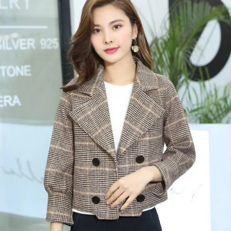 Outerwears Korean Style Wool & Blend Coats for Women 2025 New Arrivals Jacket Luxury Clothing Trend Deals In Tweed Blazer Woman