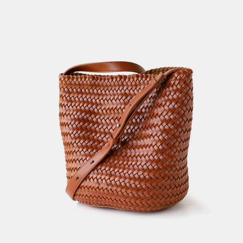 Motingsome Handwoven Bag Women's Bucket Luxury Designer Bags Niche Casual Bucket Bag Handmade French Retro Shulder Purse 2025