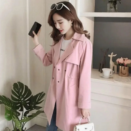 Blouson Female Coat Middle Length Women's Windbreaker Jackets Pretty Casual New in Outerwears Harajuku Great Fashion 2025 Offer