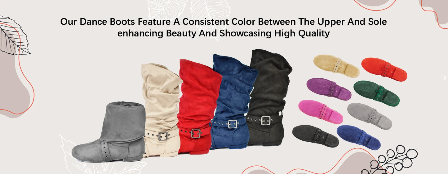 Suede Sole Boot Step Women Latin Dance Boots Salsa Shoe Long Warm Up Line Shoes West Coast Swing Swayd Dance Boots