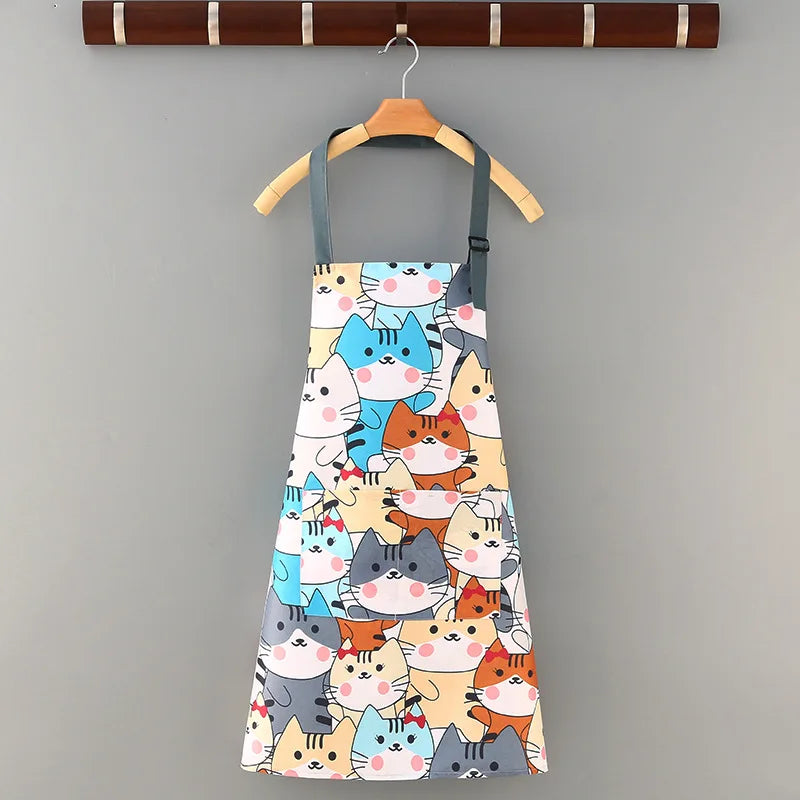 New Cotton Canvas Fashion Waterproof Apron Kitchen Aprons for Women Men Cooking Female Adult Waist Thin Breathable Male Work