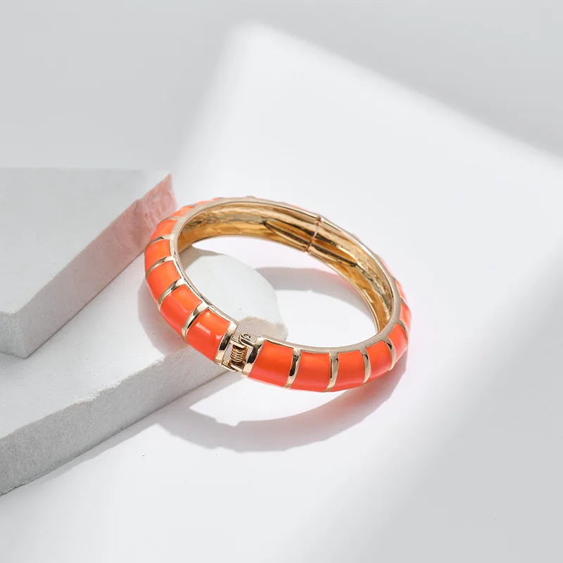 Multicolor Enamel Metal Bangles For Women New Designed Fashion Trendy Jewelry Accessories Gifts Bohemia Fancy Styles Bijoux