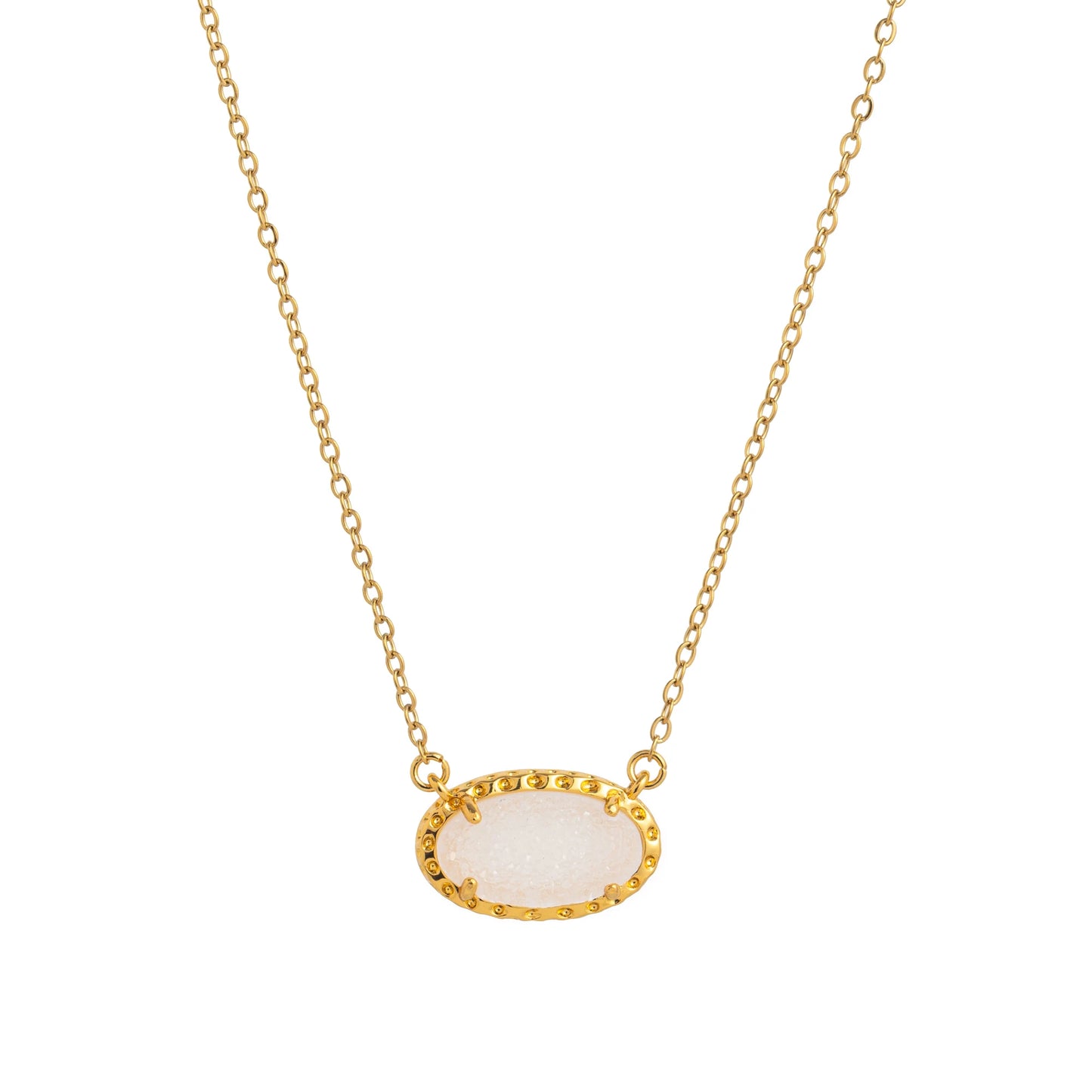 Colorful zircon, natural stone, bone chain, oval, fashionable, popular, niche, personalized jewelry, gold-plated