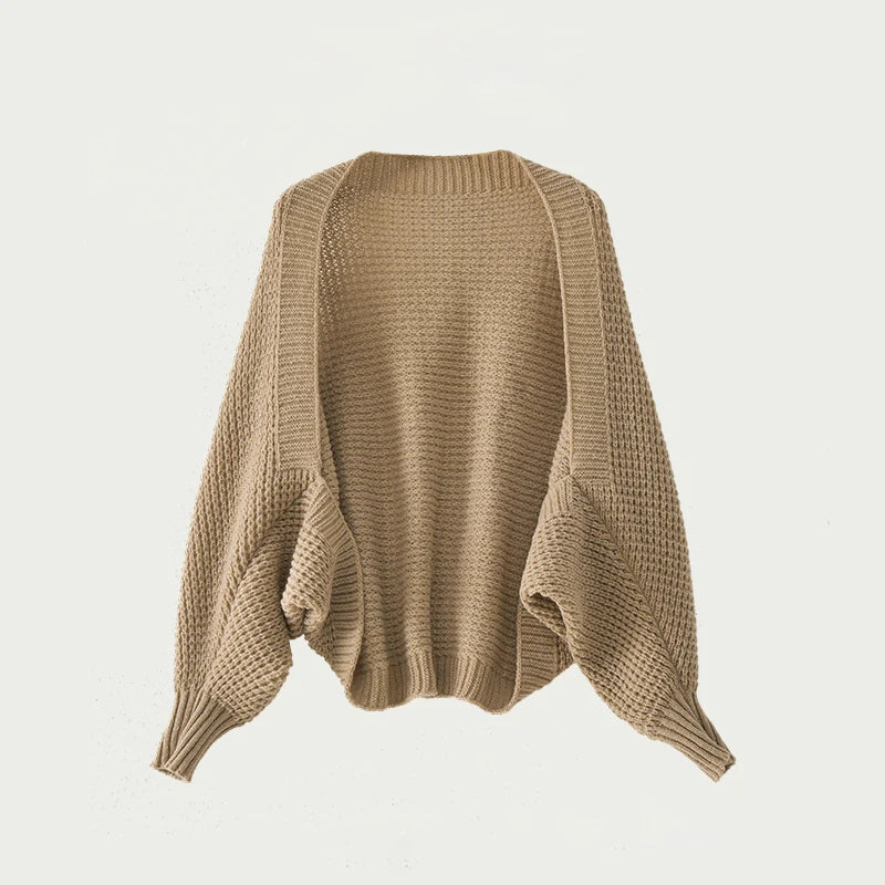 Shrug Sweater Women's Long Sleeve Open Front Knitted Cardigan Sweater Female Fall Winter Wrap-Up Knitwear Basic Outfit