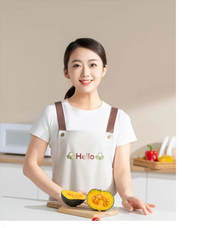 Kitchen Apron Waterproof Oilproof Convenient Pocket Chef Cooking Apron Men Women Barista Manicurist Work Aprons Waiter Uniform