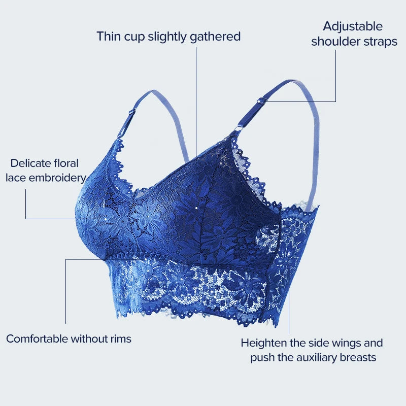 Sexy Bra Women Lace Bralette Sexy Lingerie Underwear Wireless Padded Seamless Bra Ultra Strap Padded Bras for Women