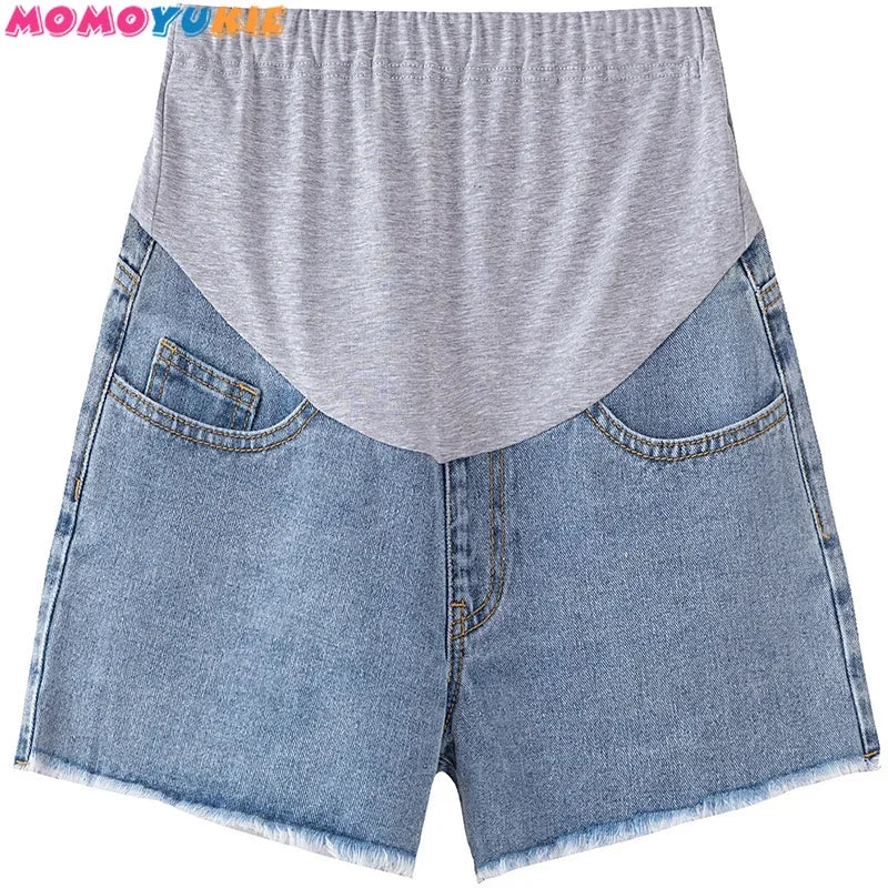 Summer maternity short pants pregnancy shorts pregnant Stretch jeans maternity shorts belly denim pants Abdomen Loose M-XXL