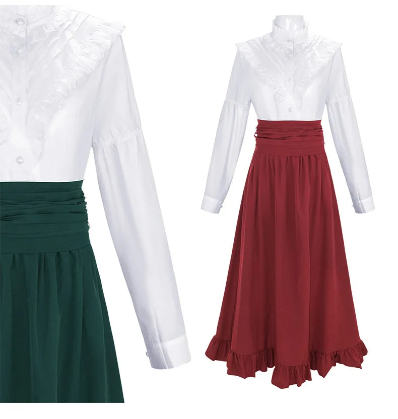 19th century Victorian women's dress classic two-piece Renaissance dress