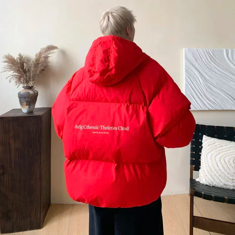 Winter Bread Jacket Winter for Men Fashion Warm Male Parkas Big Size Letter Print Men's Cotton Coat Oversize Men Clothing 2024