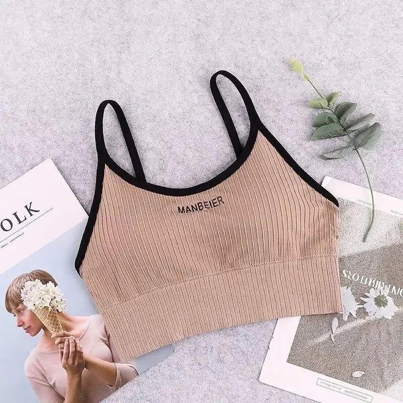 Sports Bra for Women Gym Sexy Crop Top Bra Women Cotton Underwear Soft Comfort Tube Tops Female Brassiere Tops for Girls Bra Top