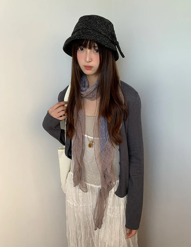 Fashionable Bow-Tie Bucket Hat For Women Which Makes Your Face Look Smaller New Retro Versatile Hat For Autumn And Winter